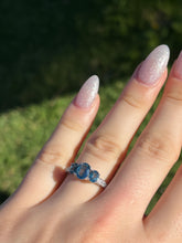 Load image into Gallery viewer, White Gold London Blue Topaz & Diamond Trilogy Ring – Natural
