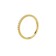 Load image into Gallery viewer, Yellow Gold Half Eternity Band with 23 Diamonds (0.185ct) Cut Claw Setting