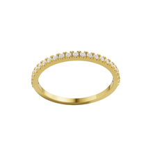 Load image into Gallery viewer, Yellow Gold Half Eternity Band with 23 Diamonds (0.185ct) Cut Claw Setting