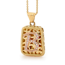 Load image into Gallery viewer, Initial Pendant Two Tone Gold