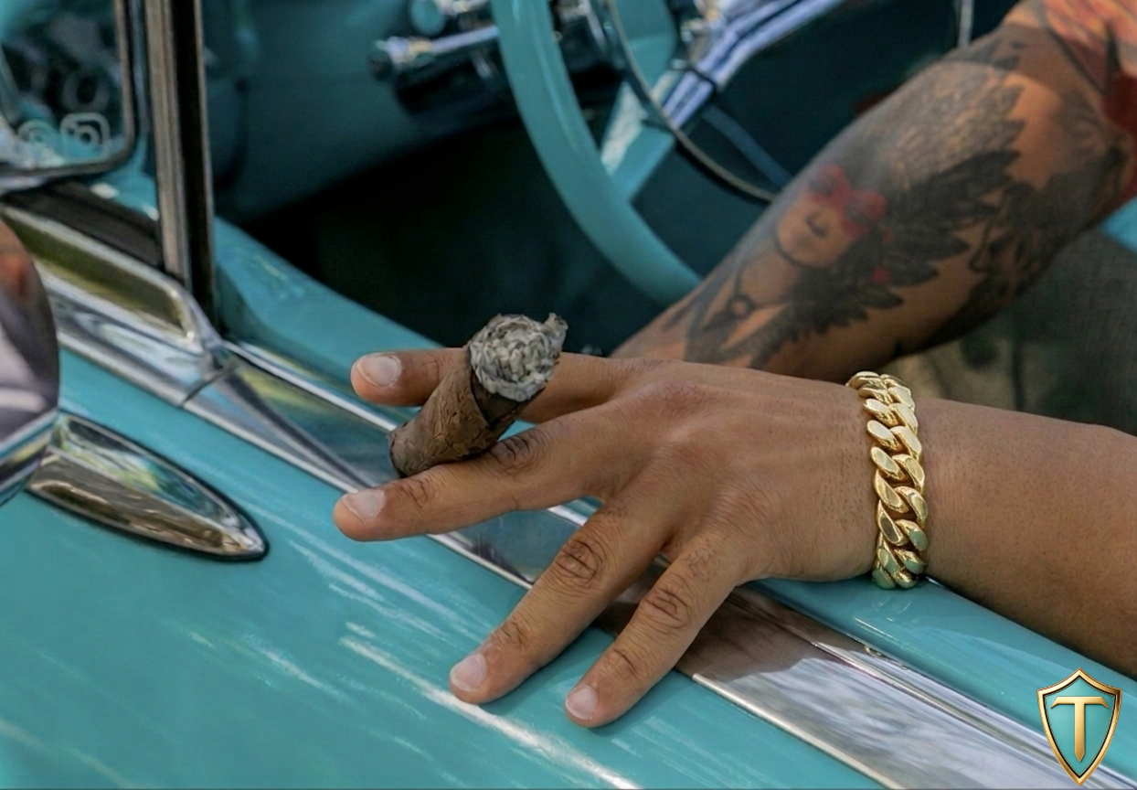 Solid 9ct Yellow Gold Cuban Link Wide Bracelet