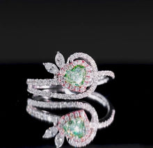 Load image into Gallery viewer, Natural Green Diamond Flower Ring
