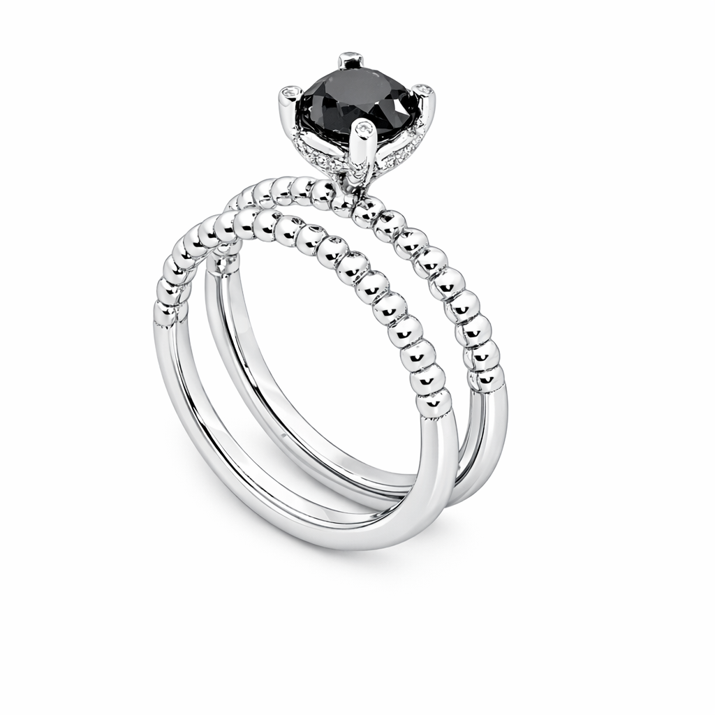 Black Diamond Engagement Ring