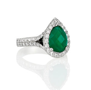 Engagement Ring Green Onyx