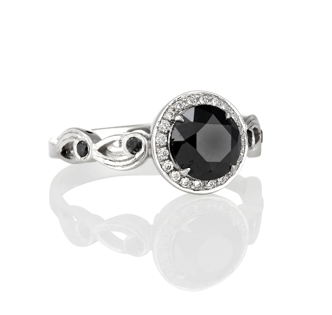 Black Diamond Engagement Ring