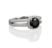 Load image into Gallery viewer, Black Diamond Split Shank Engagement Ring
