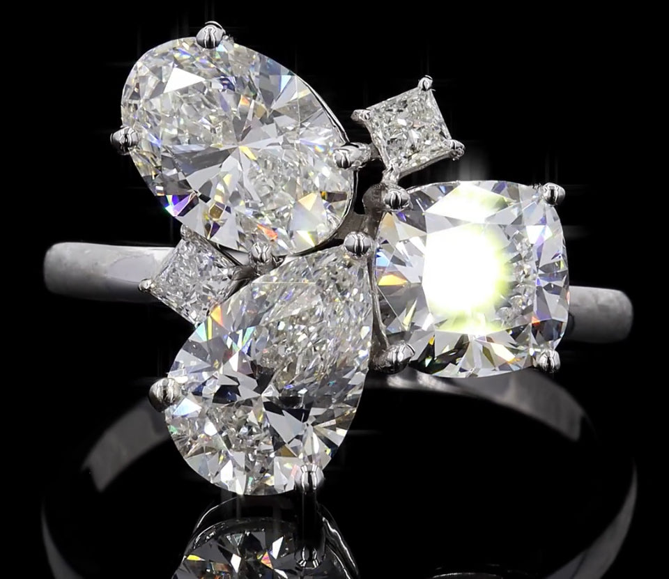 Lab Grown Three Stone  Engagment Ring