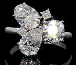 Lab Grown Three Stone  Engagment Ring