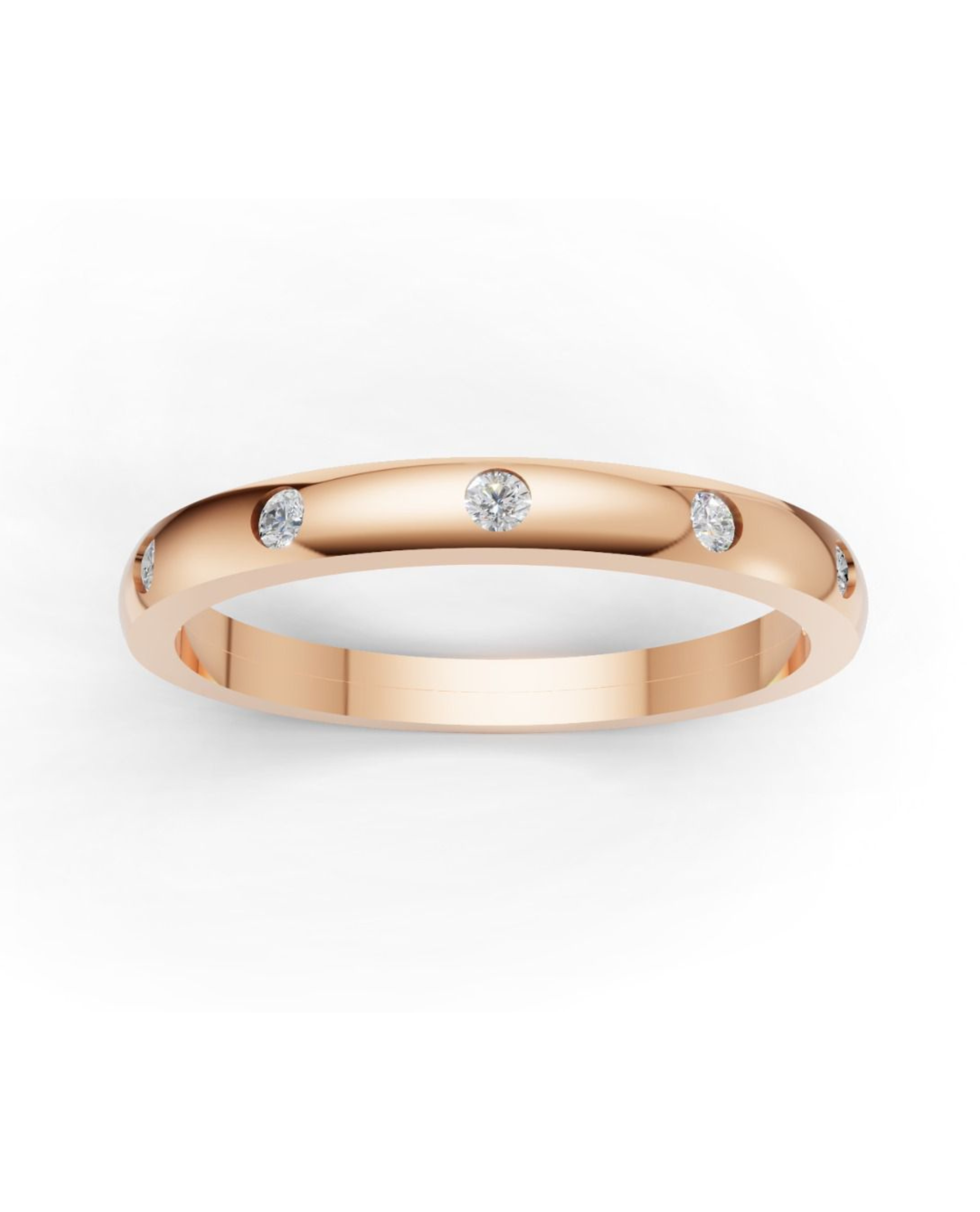 18K Rose Gold Flash Set Diamond Band