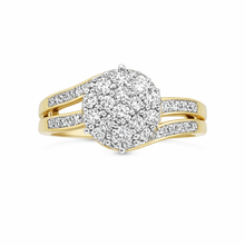 Load image into Gallery viewer, 9ct Yellow Gold Diamond Cluster Ring - 0.78ct Natural Diamonds
