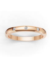 Load image into Gallery viewer, 18K Rose Gold Flash Set Diamond Band
