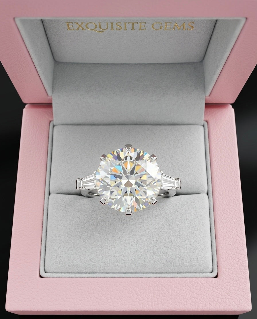 5.33ct Rare Natural F Colour Diamond Platinum Ring