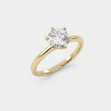 Load image into Gallery viewer, Six Claw Solitaire Yellow Gold Engagment Ring
