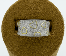 Load image into Gallery viewer, 9ct Yellow Gold Wide Heart Design Pave RIng - 0.60ct Natural Diamonds
