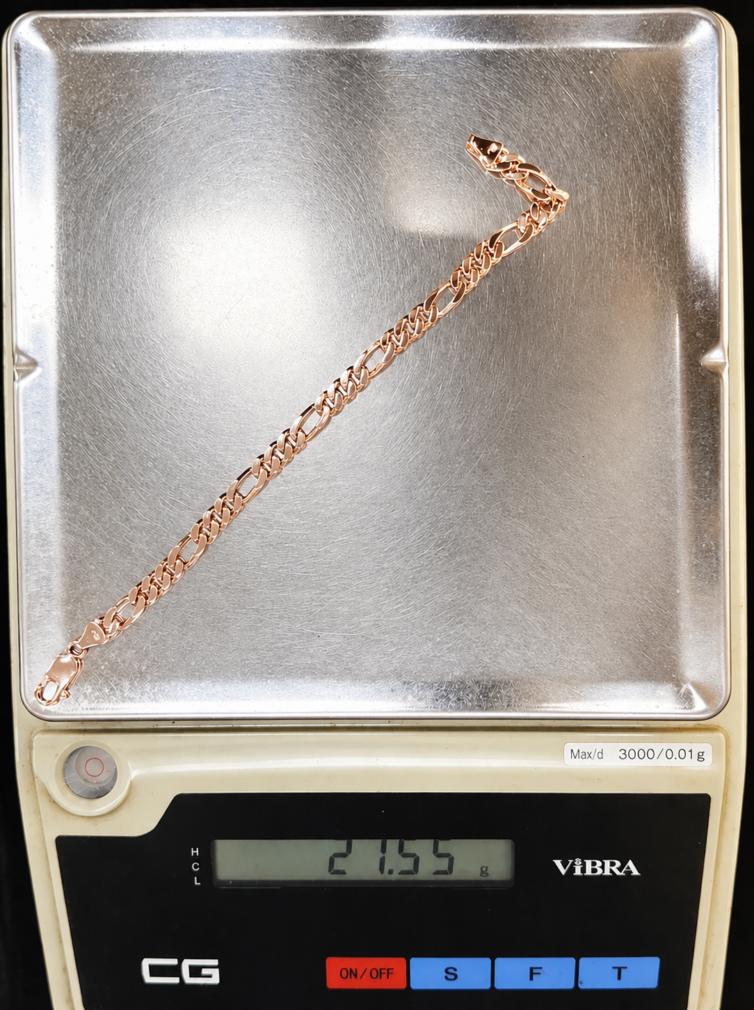 Solid 9ct Rose Gold Link Bracelet – Elegant and Heavy 21.55g