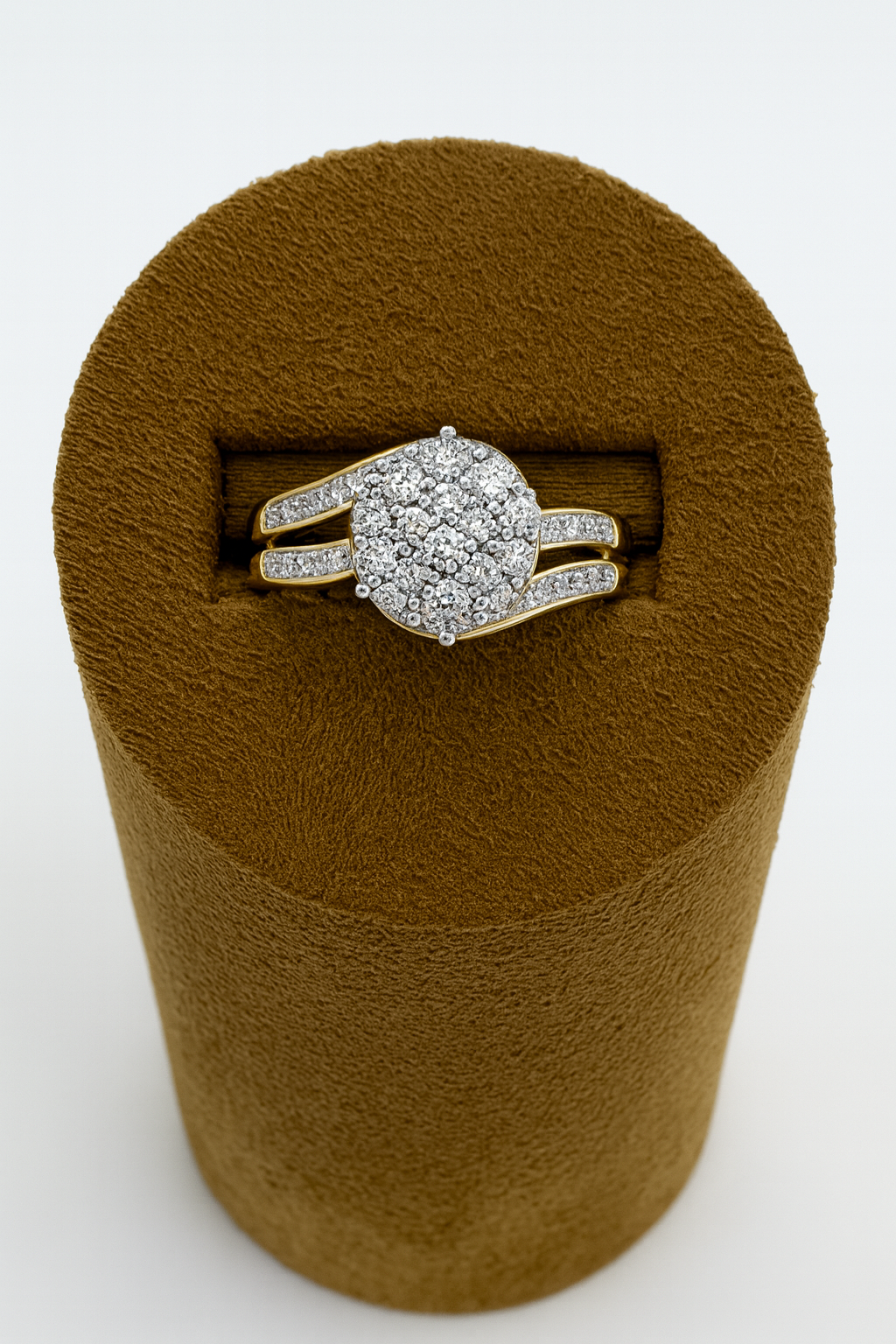 9ct Yellow Gold Diamond Cluster Ring - 0.78ct Natural Diamonds
