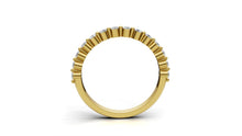 Load image into Gallery viewer, Yellow Gold Half Eternity Band with 14 Diamonds (0.295ct) Shared Claw Setting

