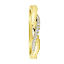Load image into Gallery viewer, 18K Yellow Gold Twist Diamond Wedding Band 0.22ct Natural Diamonds
