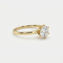 Load image into Gallery viewer, Six Claw Solitaire Yellow Gold Engagment Ring
