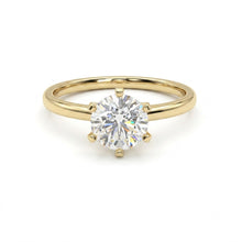 Load image into Gallery viewer, Six Claw Solitaire Yellow Gold Engagment Ring
