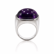Load image into Gallery viewer, Natural Amethyst Ring | Solid White Gold Dress Ring
