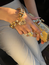 Load image into Gallery viewer, 122 GRAMS OF Pure Luxury! Rare Heavyweight  Solid Gold Heart Lock Bracelet
