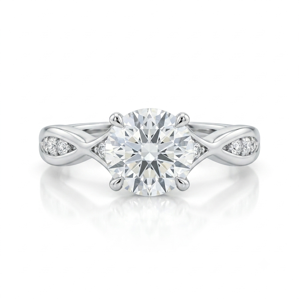 18ct White Gold Ring with 1.30 ct Center Diamond