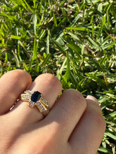 Load image into Gallery viewer, 14K Yellow Gold Australian Sapphire Ring with Natural Diamonds
