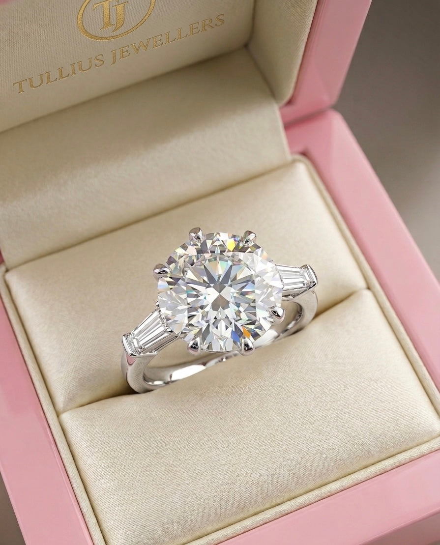 5.33ct Rare Natural F Colour Diamond Platinum Ring