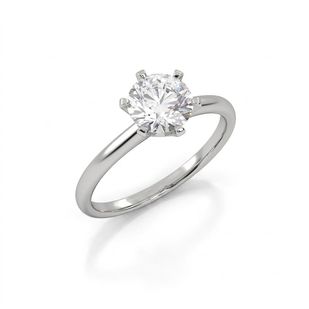 Six Claw Solitaire Engagment Ring