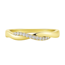 Load image into Gallery viewer, 18K Yellow Gold Twist Diamond Wedding Band 0.22ct Natural Diamonds
