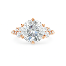 Load image into Gallery viewer, 18K Rose Gold Six Claw Cluster Engagement Ring ,Centre Diamond 3.00 carat
