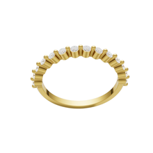 Load image into Gallery viewer, Yellow Gold Half Eternity Band with 14 Diamonds (0.295ct) Shared Claw Setting
