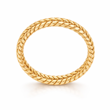 Load image into Gallery viewer, 18K Solid Yellow Gold Hand Braided Wedding Band – 4mm Two Strand Delicate Ring
