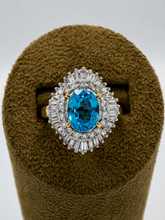 Load image into Gallery viewer, 18K Solid Yellow Gold Swiss Blue Topaz Ring All Natural Stones
