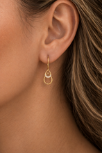 Load image into Gallery viewer, Yellow Gold Drop Earrings with Natural Diamonds, Dangle Earrings | Elegant Teardrop Earrings
