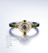 Load image into Gallery viewer, Fancy Gray-Green Diamond Engagement Ring
