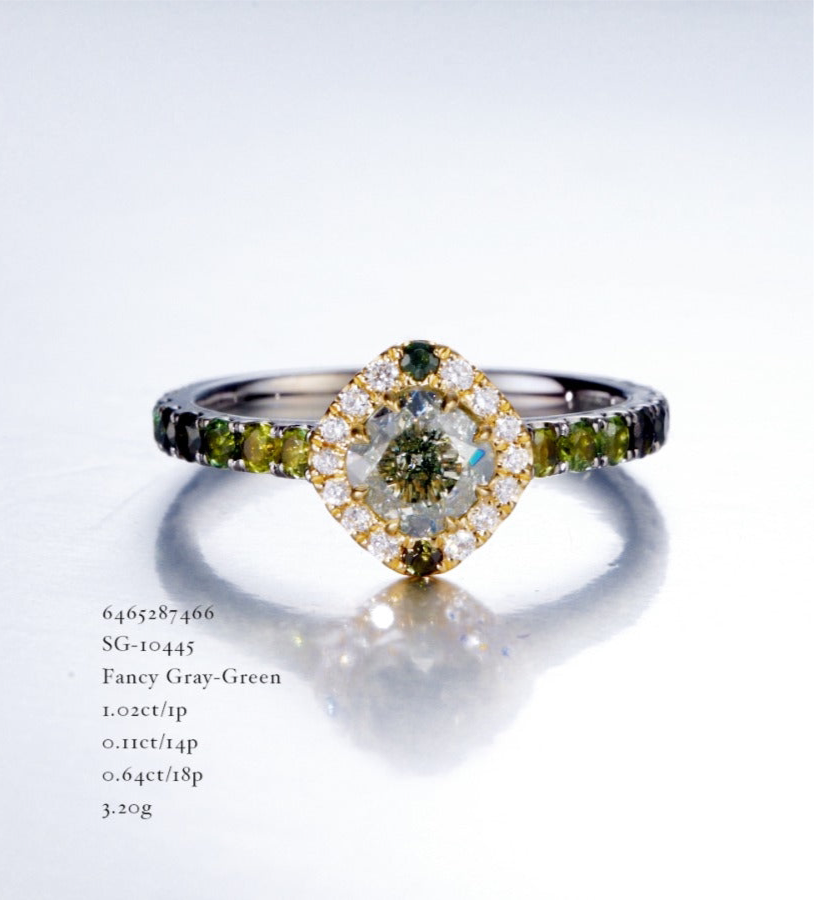 Fancy Gray-Green Diamond Engagement Ring