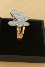 Load image into Gallery viewer, 18K Two-Tone White &amp; Rose Gold Butterfly Ring – 0.42ct Natural Diamonds | Spring Collection
