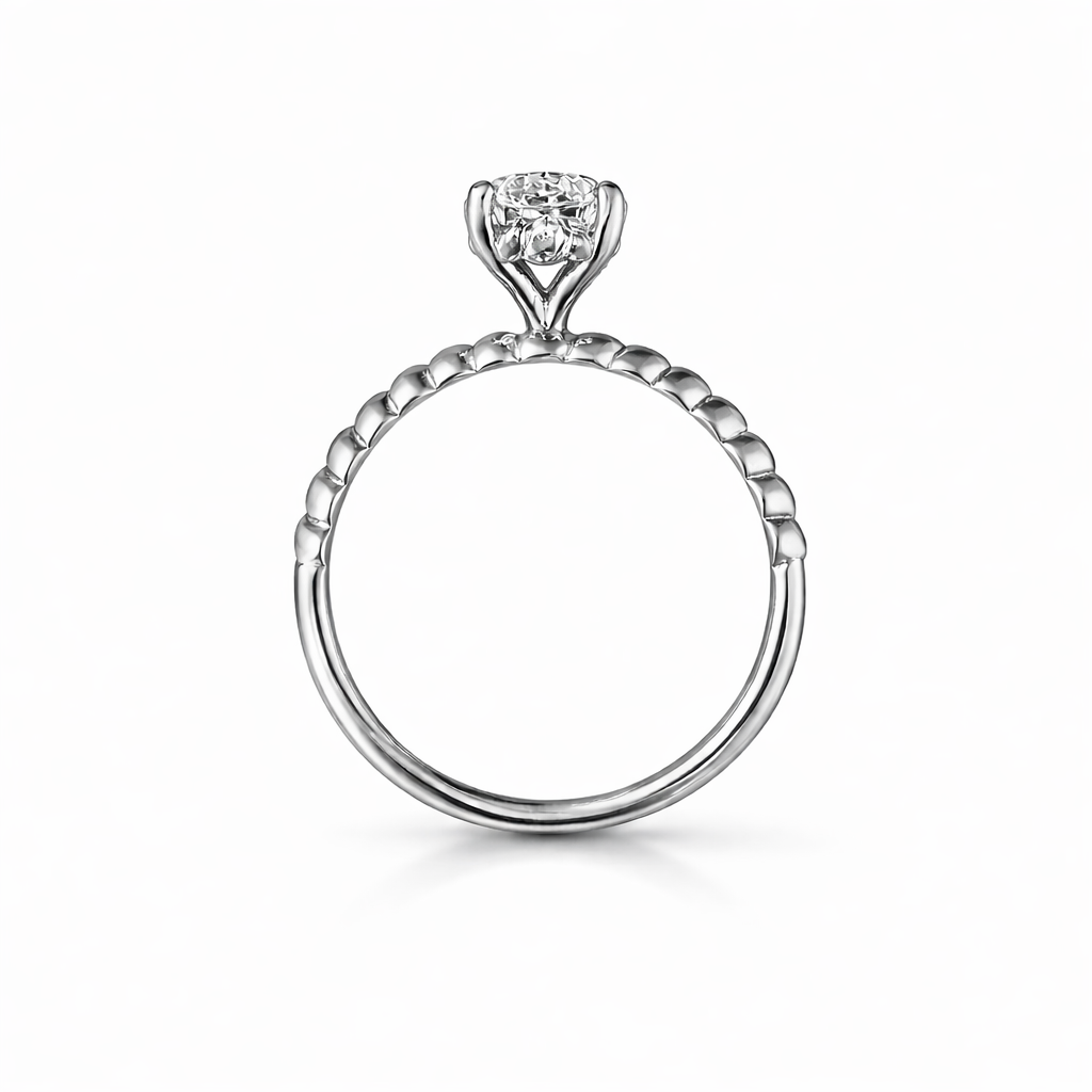 18K White Gold 2.50 Ct F VS1 Diamond Twist Engagement Ring