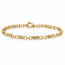 Load image into Gallery viewer, Solid 9ct Yellow Gold Fancy Belcher Link Bracelet 12.8 Grams

