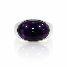 Load image into Gallery viewer, Natural Amethyst Ring | Solid White Gold Dress Ring
