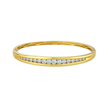 Load image into Gallery viewer, 18K Yellow Gold Diamond Bangle: Handmade Fine Jewelry
