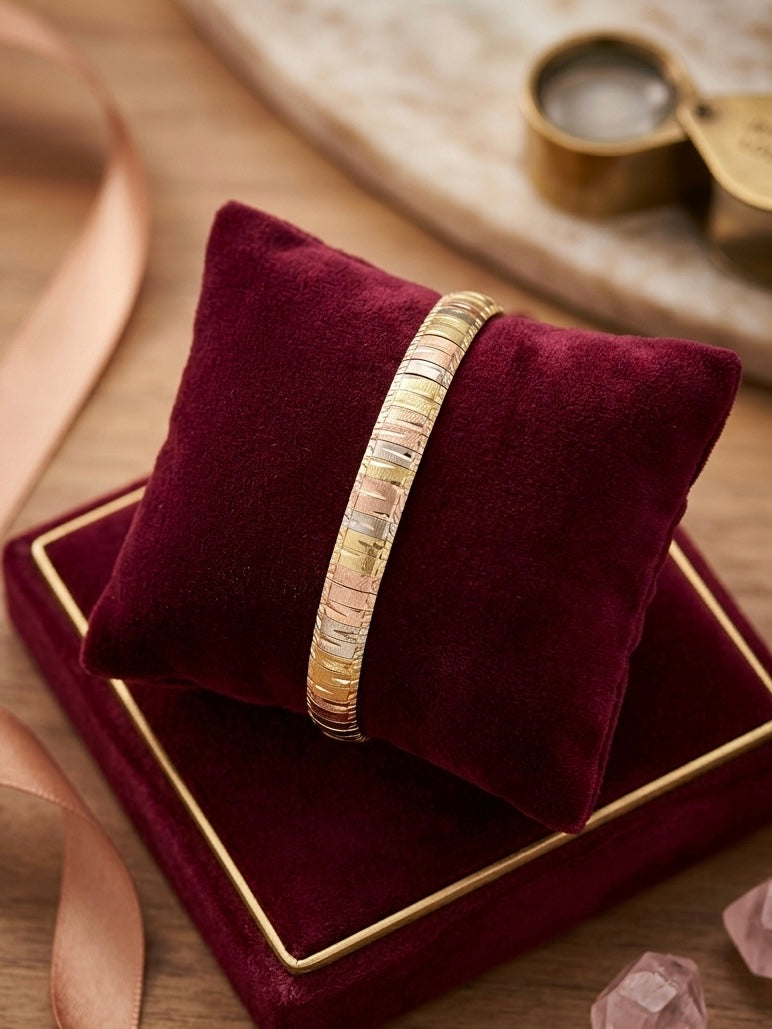 14ct Handmade Tri-colour solid gold Bracelet