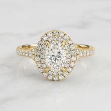 Load image into Gallery viewer, Double Halo Oval Shape Engagment Ring
