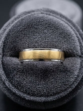 Load image into Gallery viewer, Handmade 6mm 18k Two-Tone Yellow &amp; White Gold Wedding Band
