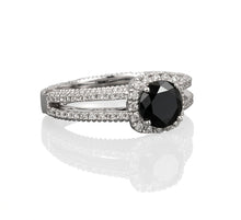 Load image into Gallery viewer, Black Diamond Split Shank Engagement Ring
