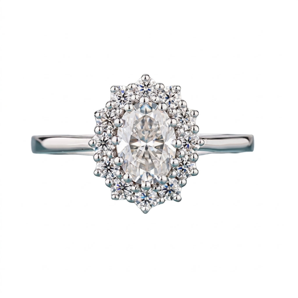 Oval Cut Halo Engagement Ring