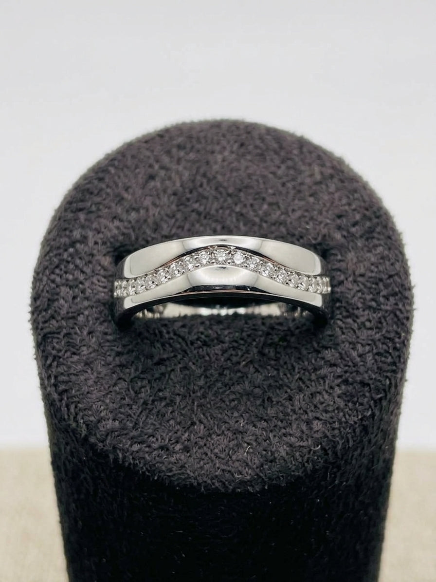 Handmade Platnium Diamond Wave 6mm Eternity Wedding Ring