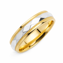 Load image into Gallery viewer, 18ct White &amp; Yellow Gold Two Tone Wedding Band
